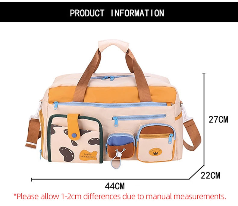 Nylon sports gym bag with shoe compartment and back zipper pocket - product image
