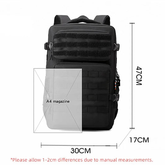 Nylon tactical camping backpack molle system adjustable straps men's - product image