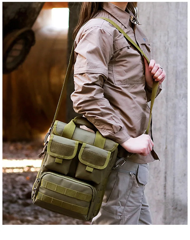 Nylon tactical messenger waterproof crossbody shoulder bag for men - product image