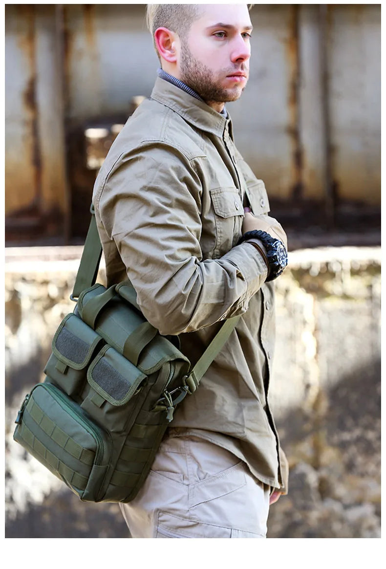 Nylon tactical messenger waterproof crossbody shoulder bag for men - product image