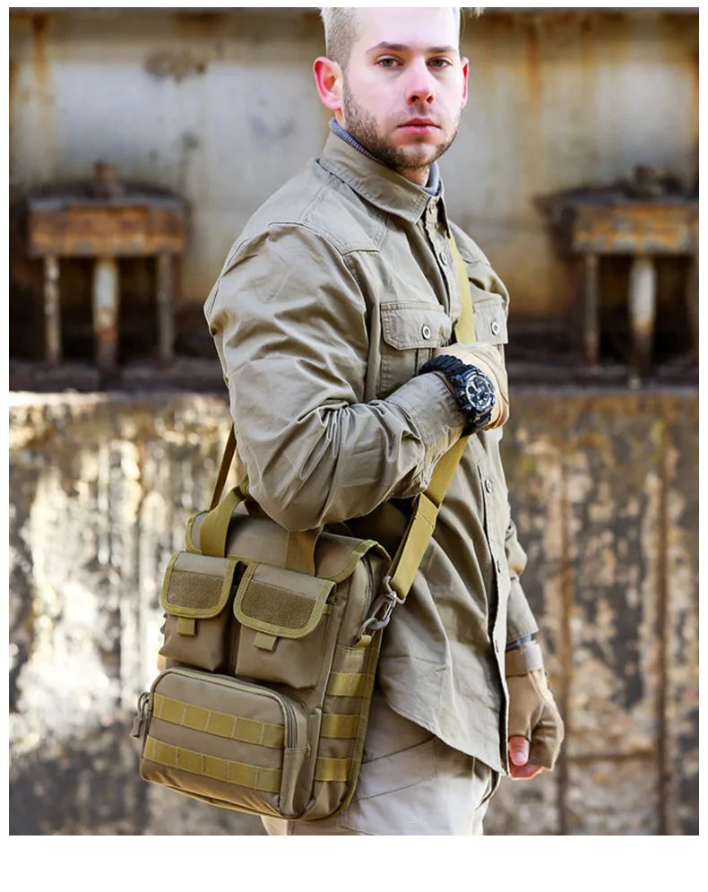 Nylon tactical messenger waterproof crossbody shoulder bag for men - product image