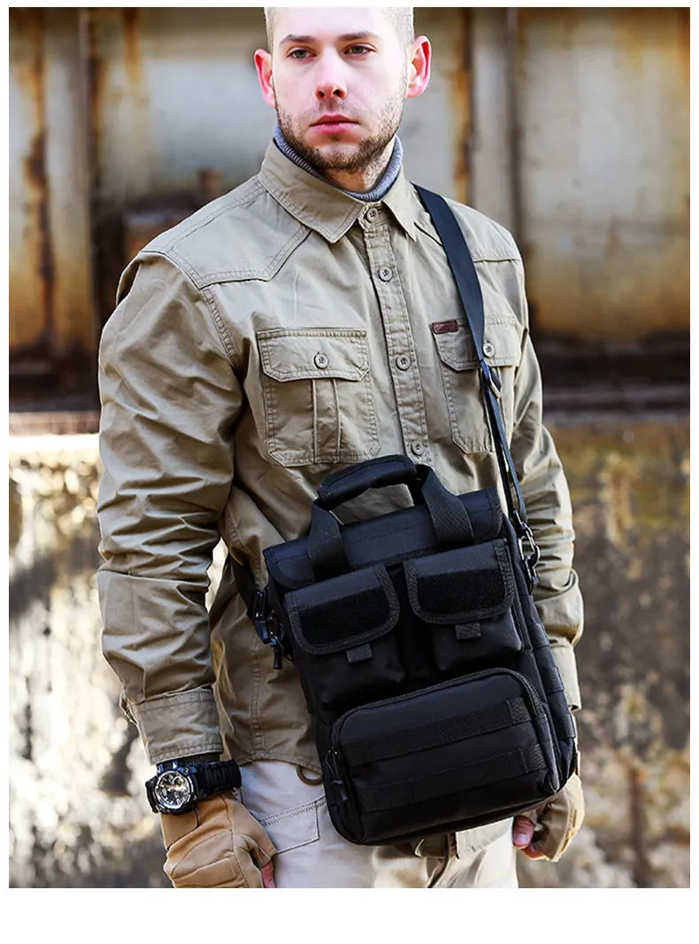 Nylon tactical messenger waterproof crossbody shoulder bag for men - product image