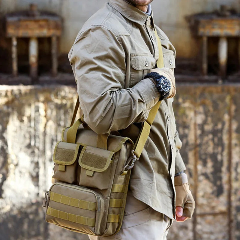 Nylon tactical messenger waterproof crossbody shoulder bag for men - product image