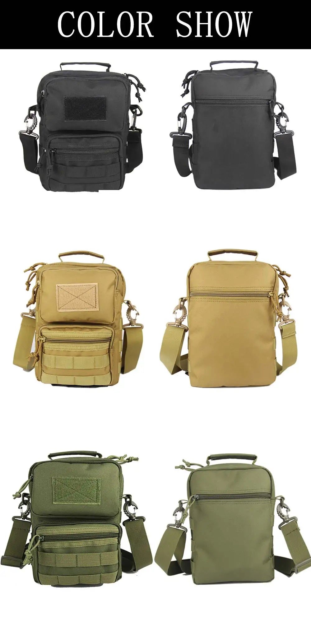 Nylon tactical sling bag with molle system for outdoor sports - product image
