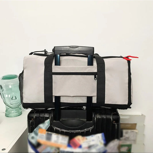 Nylon yoga travel gym backpack with dry wet shoes pocket and trolley sleeve - product image