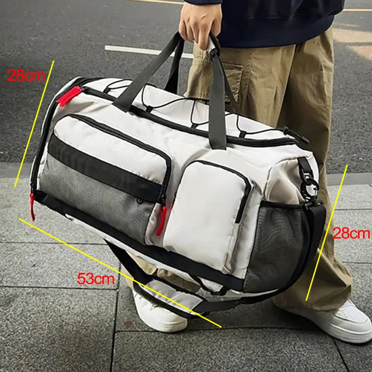Nylon yoga travel gym backpack with dry wet shoes pocket and trolley sleeve - product image