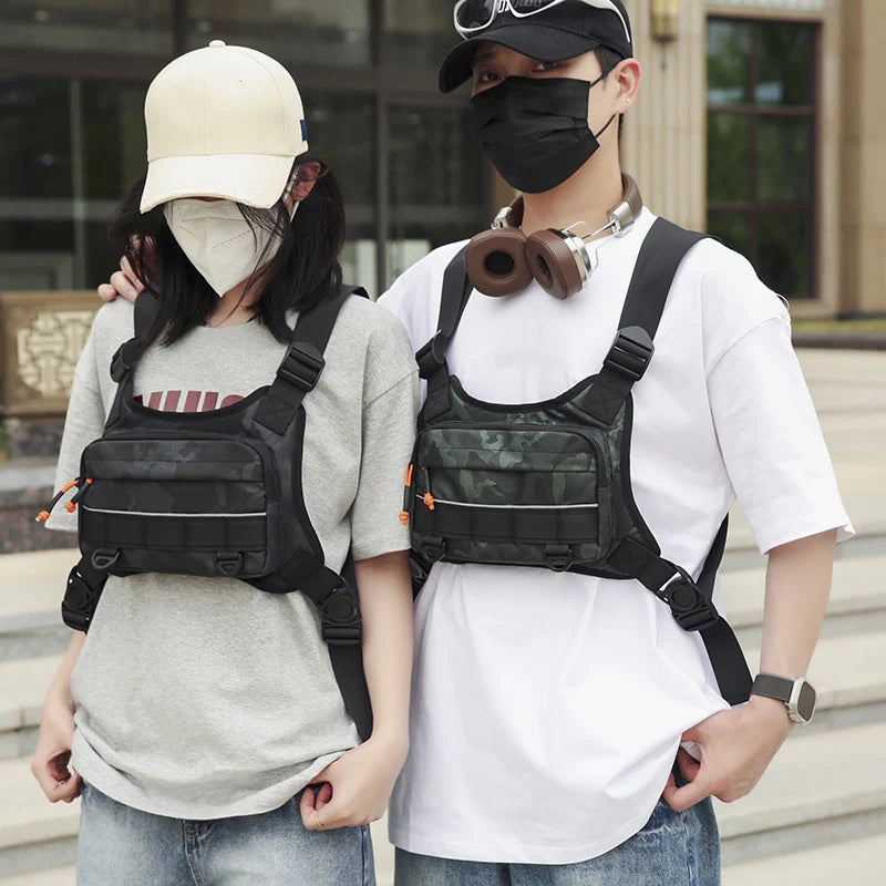 Outdoor climbing vest nylon multi-pocket reflective adjustable shoulder strap - product image