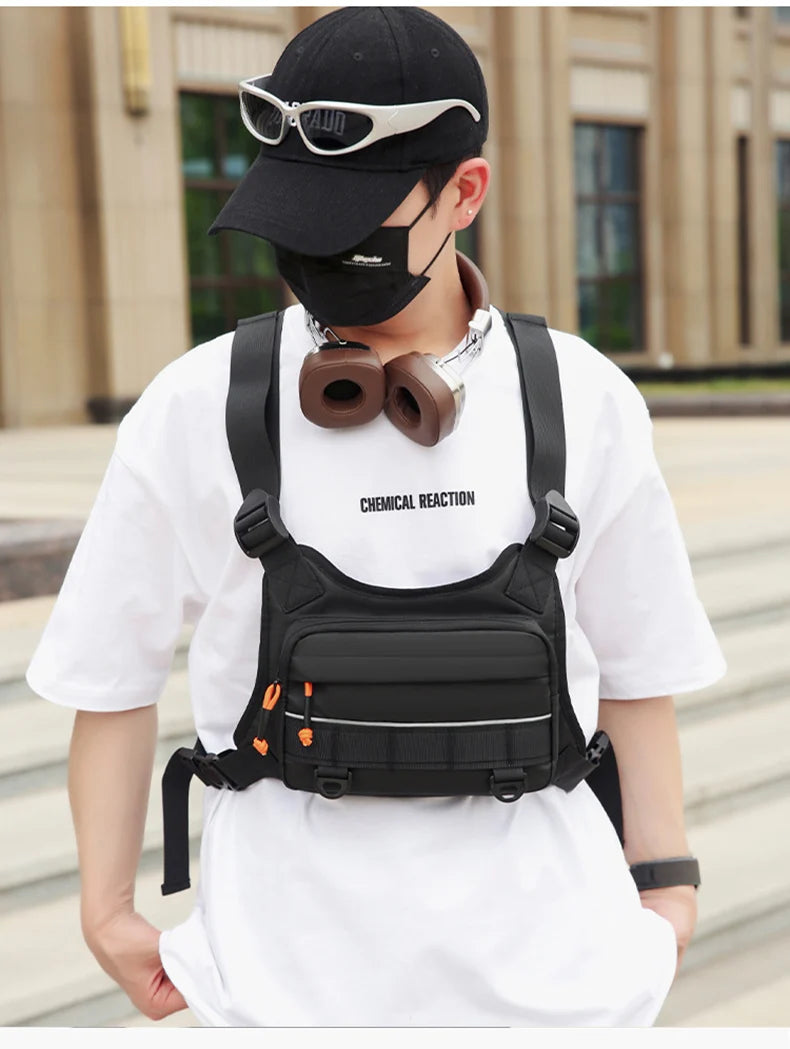 Outdoor climbing vest nylon multi-pocket reflective adjustable shoulder strap - product image