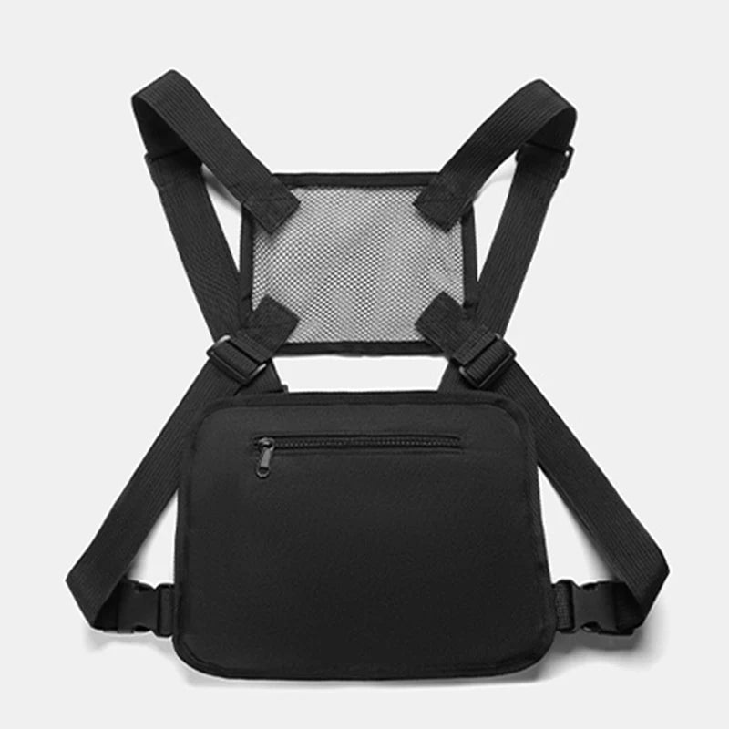 Outdoor climbing vest nylon multi-pocket reflective chest waist fanny pack - product image