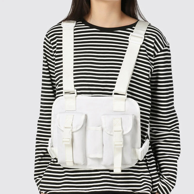 Outdoor climbing vest nylon multi-pocket reflective chest waist fanny pack - product image