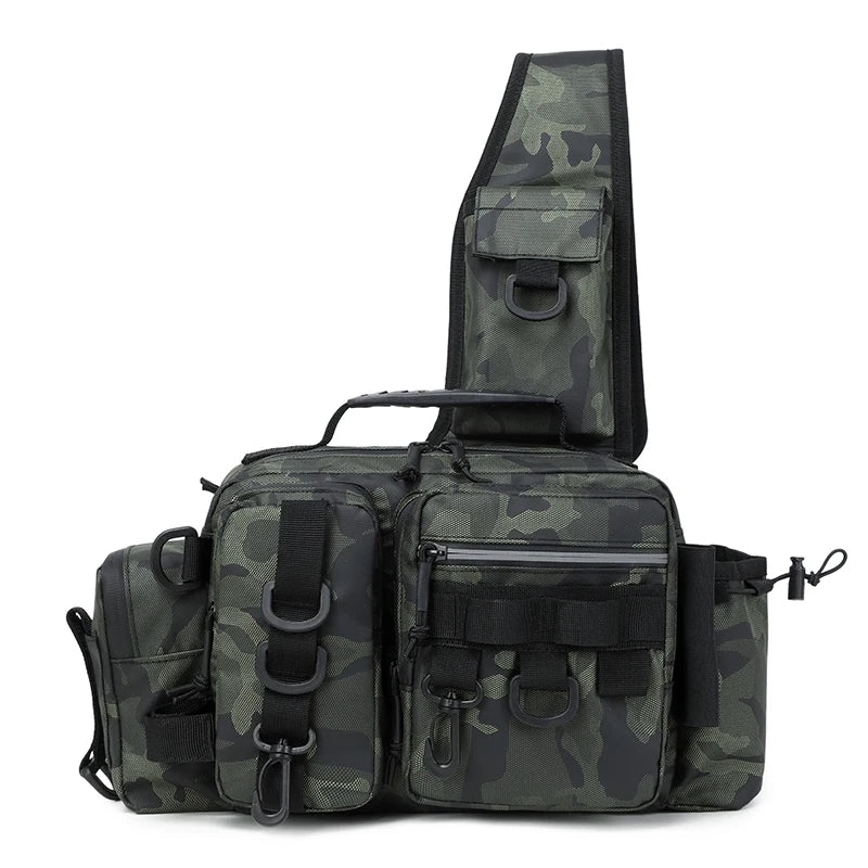 Outdoor hiking tackle bag oxford large capacity molle rod holder - product image