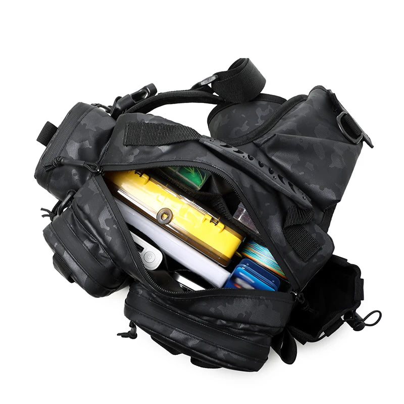 Outdoor hiking tackle bag oxford large capacity molle rod holder - product image