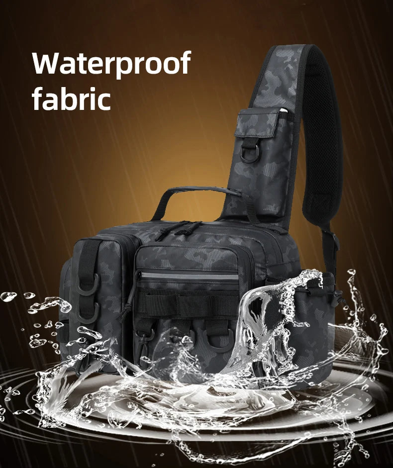 Outdoor hiking tackle bag oxford large capacity molle rod holder - product image