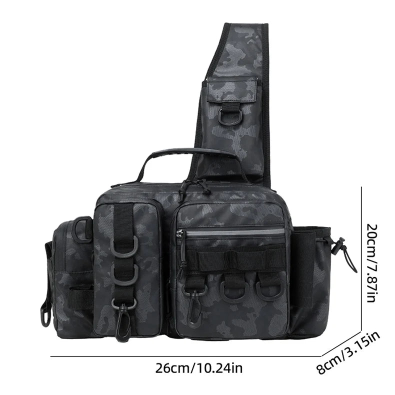 Outdoor hiking tackle bag oxford large capacity molle rod holder - product image