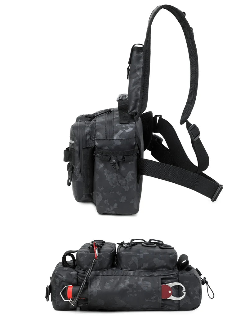 Outdoor hiking tackle bag oxford large capacity molle rod holder - product image