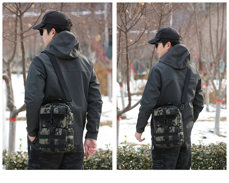 Outdoor lure bag nylon large capacity molle tactical shoulder crossbody bag - product image