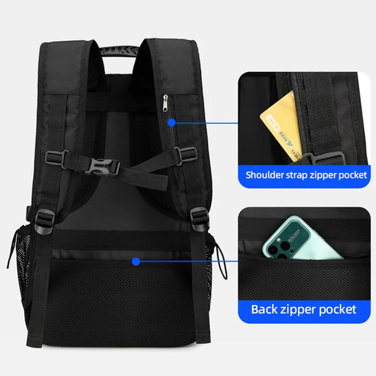 Oxford expandable gym backpack with usb port and shoe compartment - product image