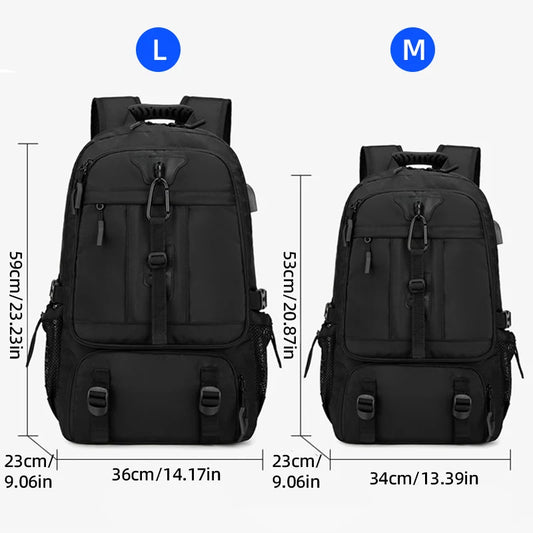 Oxford expandable gym backpack with usb port and shoe compartment - product image