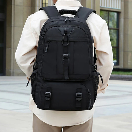 Oxford expandable gym backpack with usb port and shoe compartment - product image