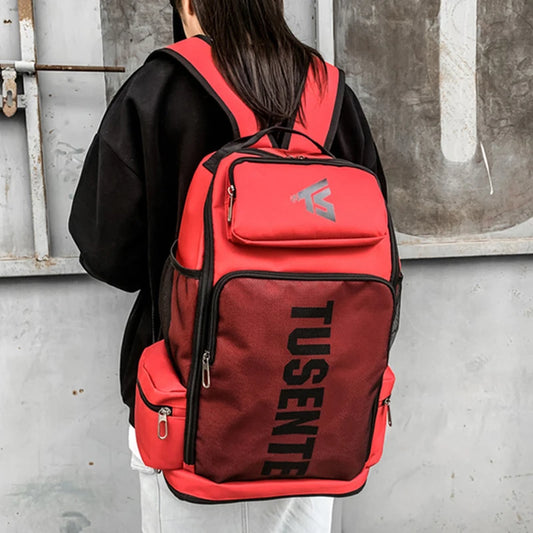 Oxford gym fitness backpack with shoe compartment and adjustable trolley straps - product image