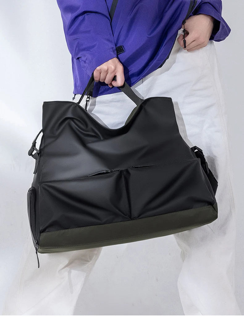 Oxford pu sport tote duffel bag with wet dry separation and shoe compartment - product image
