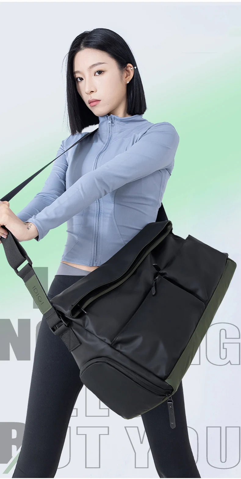 Oxford pu sport tote duffel bag with wet dry separation and shoe compartment - product image