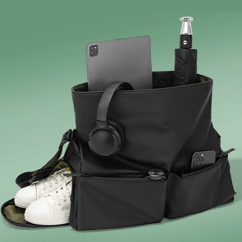 Oxford pu sport tote duffel bag with wet dry separation and shoe compartment - product image