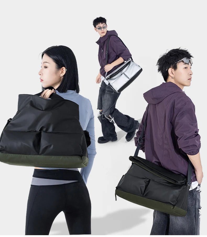 Oxford pu sport tote duffel bag with wet dry separation and shoe compartment - product image