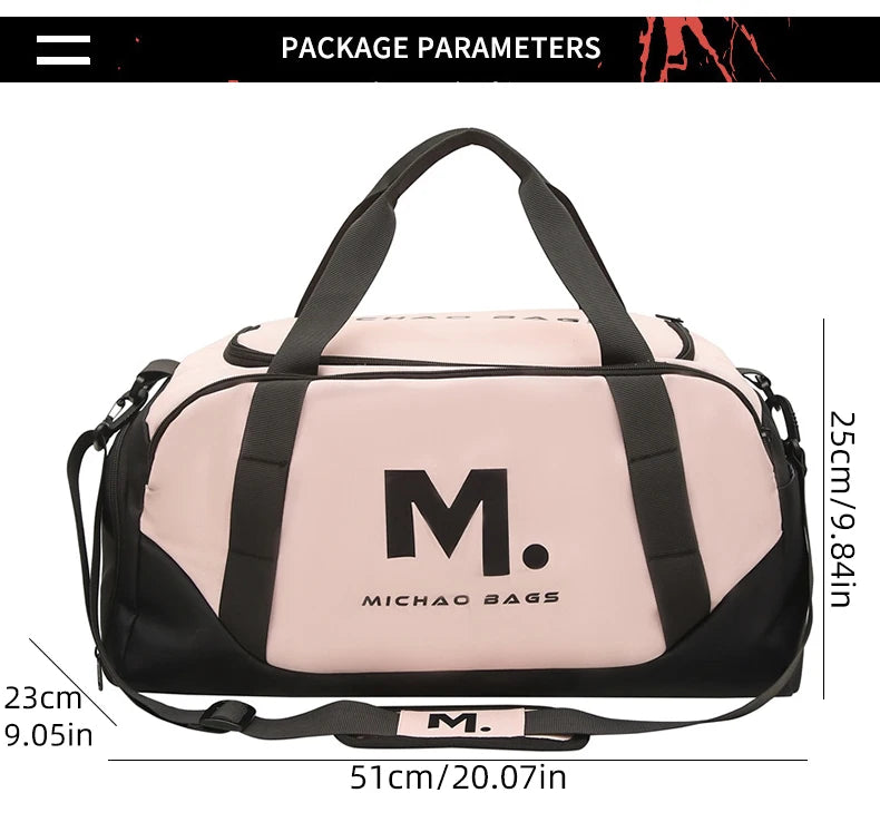 Oxford sports duffel bag with wet dry separation and removable shoulder strap - product image