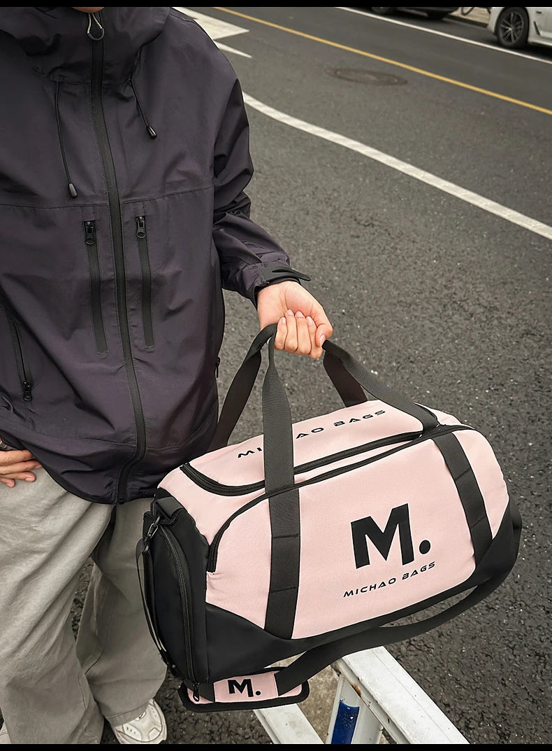 Oxford sports duffel bag with wet dry separation and removable shoulder strap - product image