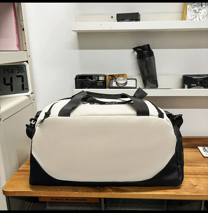 Oxford sports duffel bag with wet dry separation and removable shoulder strap - product image