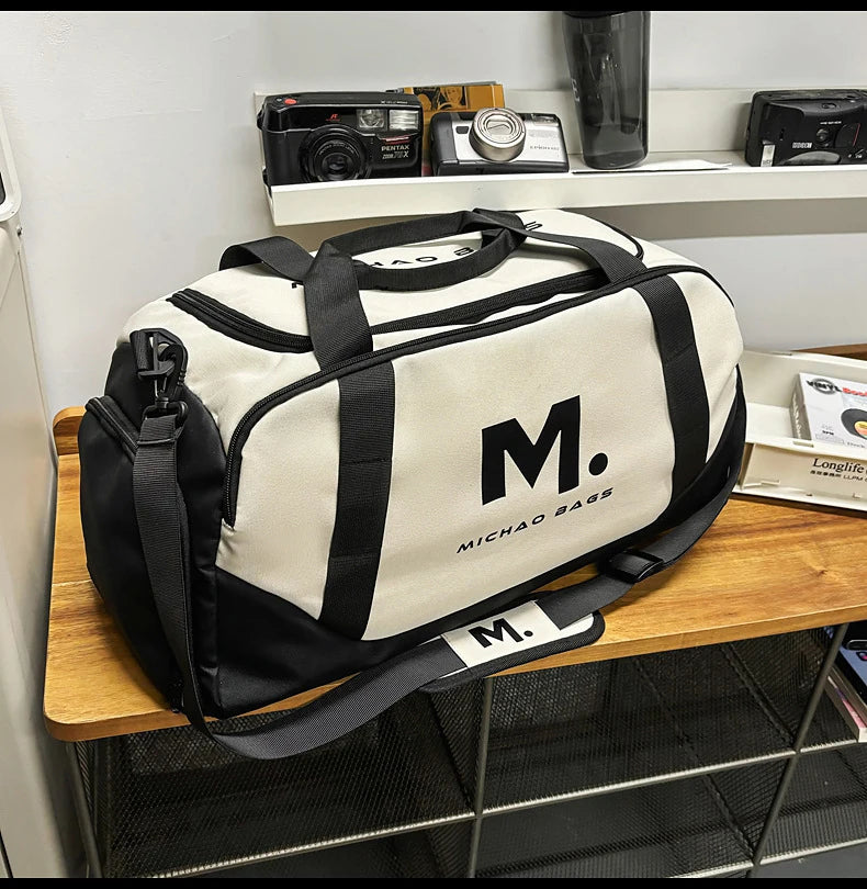 Oxford sports duffel bag with wet dry separation and removable shoulder strap - product image