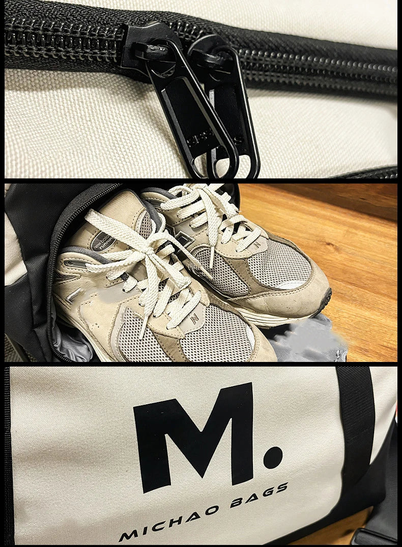 Oxford sports duffel bag with wet dry separation and removable shoulder strap - product image