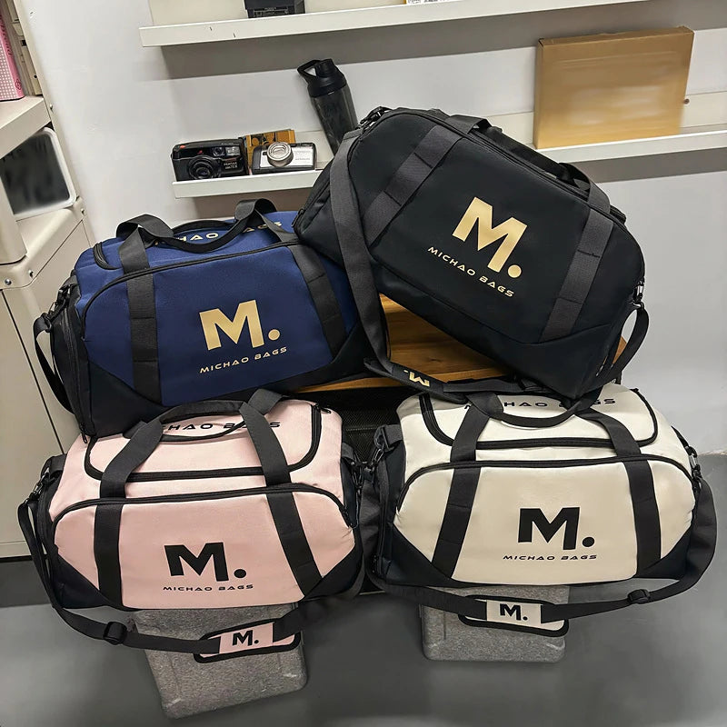 Oxford sports duffel bag with wet dry separation and removable shoulder strap - product image
