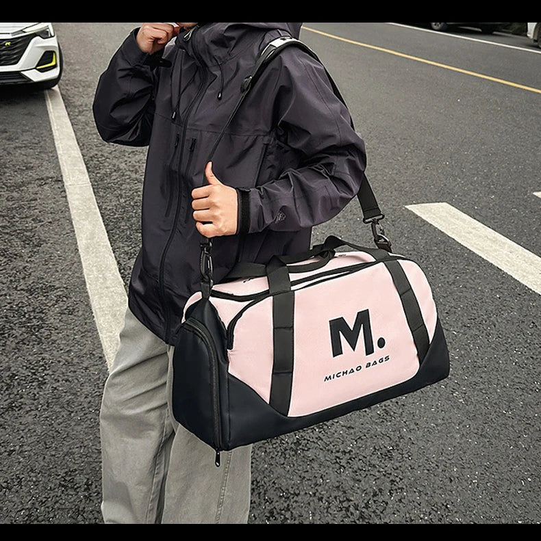 Oxford sports duffel bag with wet dry separation and removable shoulder strap - product image