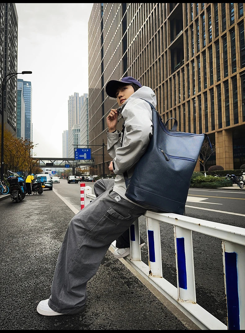 Pu climbing backpack large capacity multi-layer laptop commuting bag - product image