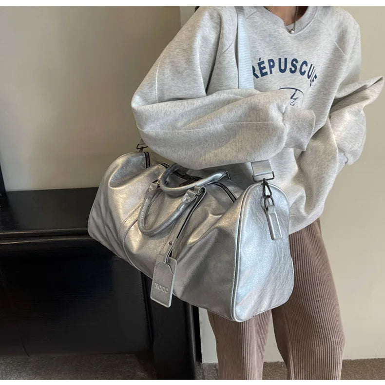 Pu fitness tote bag with large capacity waterproof crossbody handbag - product image