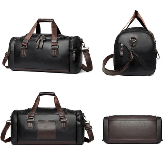 Pu gym travel duffel bag large capacity multi-pocket multi-carry shoulder bag - product image