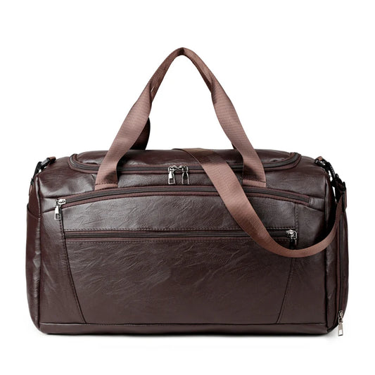 Pu large travel gym handbag shoes pocket waterproof multi-compartment design - product image