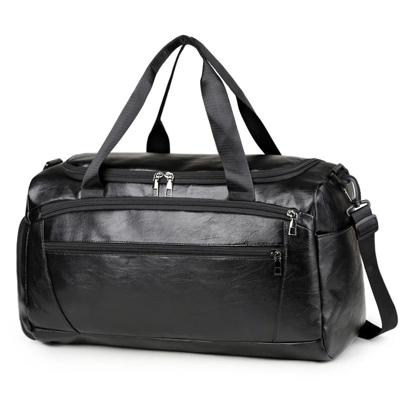 Pu large travel gym handbag shoes pocket waterproof multi-compartment design - product image