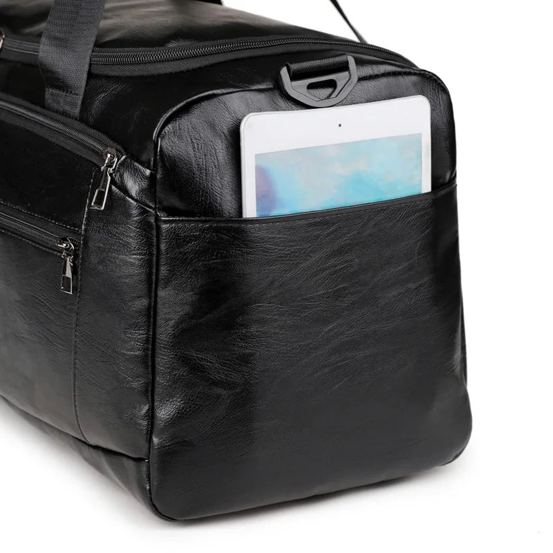 Pu large travel gym handbag shoes pocket waterproof multi-compartment design - product image