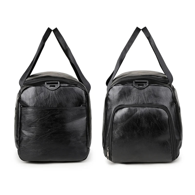 Pu large travel gym handbag shoes pocket waterproof multi-compartment design - product image