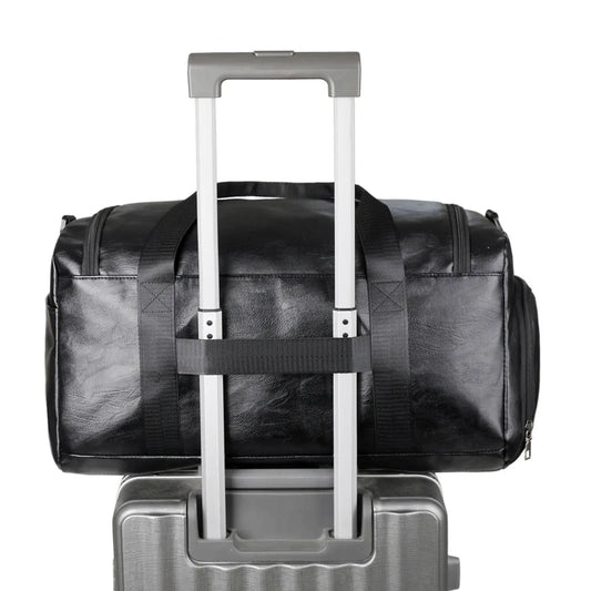 Pu large travel gym handbag shoes pocket waterproof multi-compartment design - product image