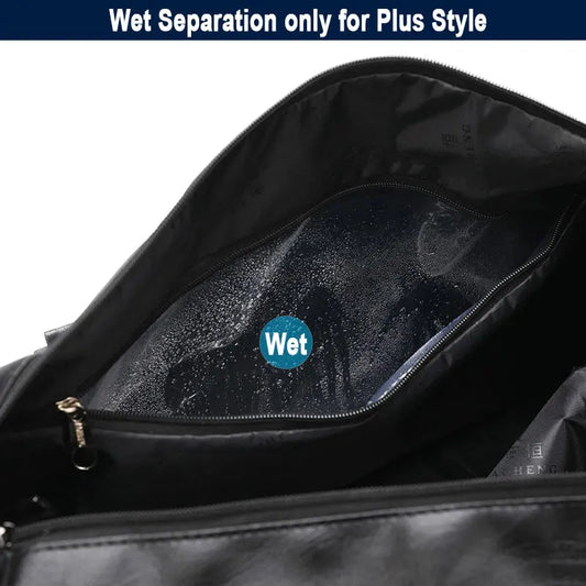 Pu leather gym bag with wet dry separation independent shoes pocket - product image