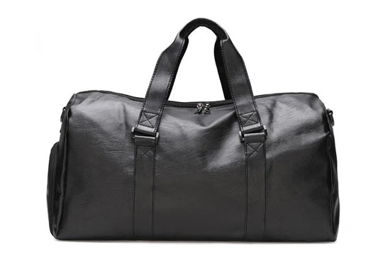 Pu leather gym bag with wet dry separation independent shoes pocket - product image