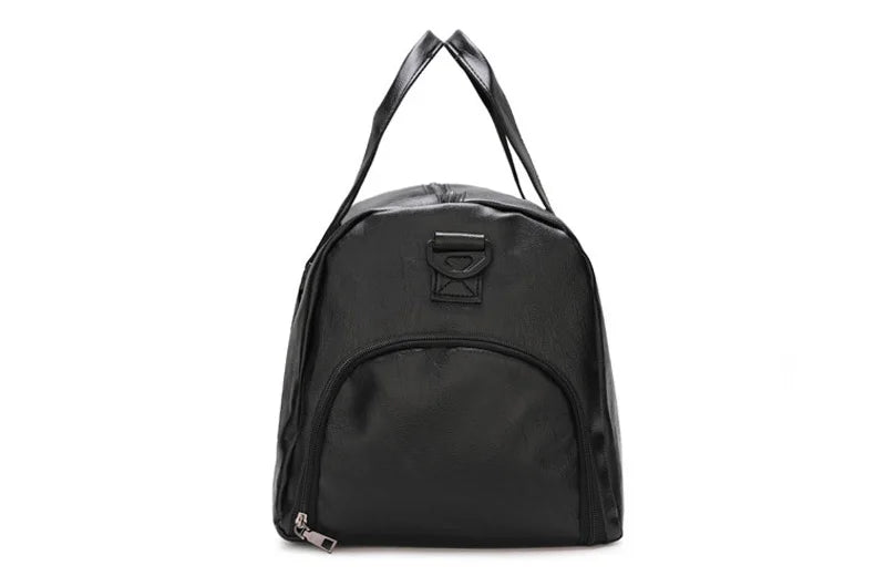 Pu leather gym bag with wet dry separation independent shoes pocket - product image
