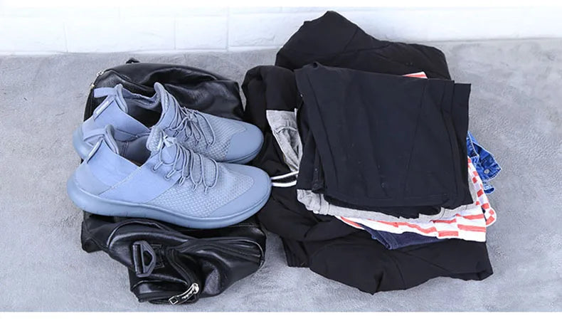 Pu leather gym fitness bag multi-size shoulder tote with shoes compartment - product image
