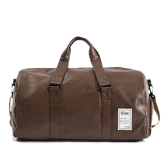 Pu leather gym fitness bag multi-size shoulder tote with shoes compartment - product image