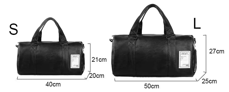 Pu leather gym fitness bag multi-size shoulder tote with shoes compartment - product image