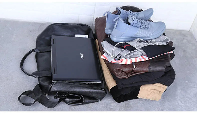 Pu leather gym fitness bag multi-size shoulder tote with shoes compartment - product image